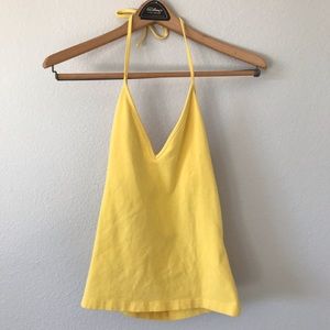 Express yellow halter tank top